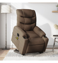 Fauteuil inclinable de massage électrique Marron Tissu