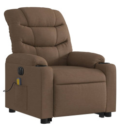 Fauteuil inclinable de massage électrique Marron Tissu