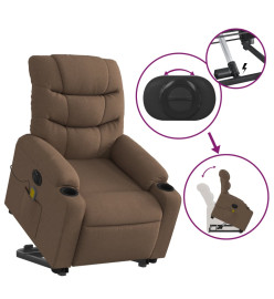 Fauteuil inclinable de massage électrique Marron Tissu