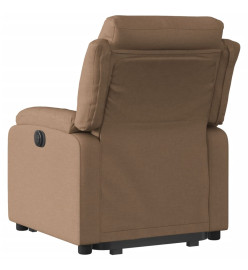 Fauteuil inclinable électrique marron tissu