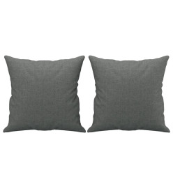 Ensemble de canapés 2 pcs coussins gris foncé tissu