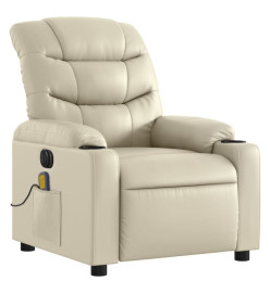 Fauteuil de massage inclinable électrique crème similicuir