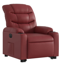 Fauteuil inclinable électrique rouge bordeaux similicuir