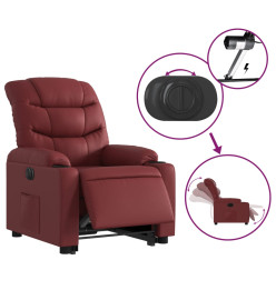 Fauteuil inclinable électrique rouge bordeaux similicuir