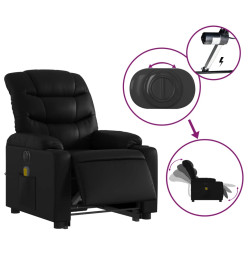 Fauteuil inclinable de massage électrique noir similicuir