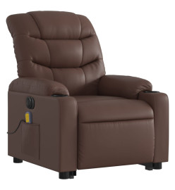 Fauteuil inclinable de massage électrique marron similicuir