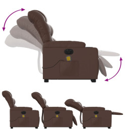 Fauteuil inclinable de massage électrique marron similicuir