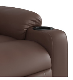 Fauteuil inclinable de massage électrique marron similicuir