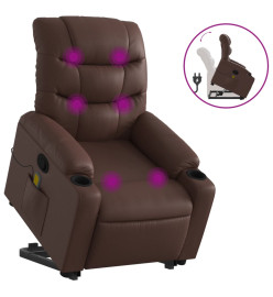 Fauteuil inclinable de massage Marron Similicuir