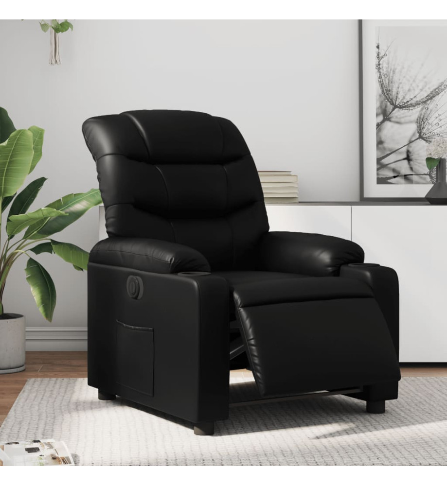 Fauteuil inclinable électrique Noir Similicuir