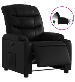 Fauteuil inclinable électrique Noir Similicuir