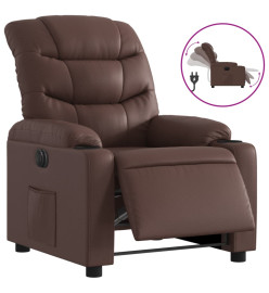 Fauteuil inclinable électrique Marron Similicuir