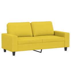 Canapé à 2 places Jaune clair 140 cm Tissu