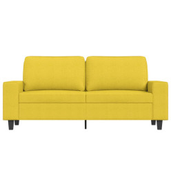 Canapé à 2 places Jaune clair 140 cm Tissu