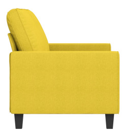 Canapé à 2 places Jaune clair 140 cm Tissu