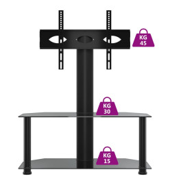 Meuble TV d'angle 2 niveaux pour 32-70 pouces noir