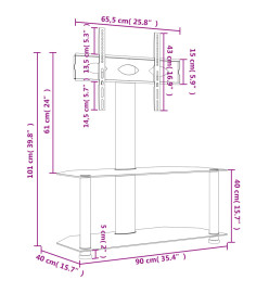 Meuble TV d'angle 2 niveaux pour 32-70 pouces noir