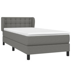 Lit à sommier tapissier avec matelas Gris foncé 90x200 cm Tissu