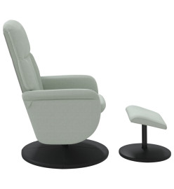 Fauteuil inclinable avec repose-pied gris clair velours