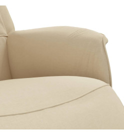 Fauteuil inclinable avec repose-pied crème tissu