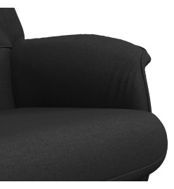 Fauteuil inclinable avec repose-pied noir tissu