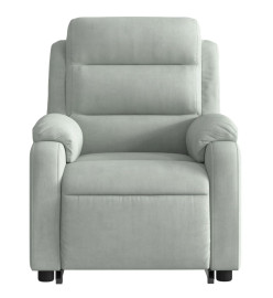 Fauteuil inclinable électrique gris clair velours