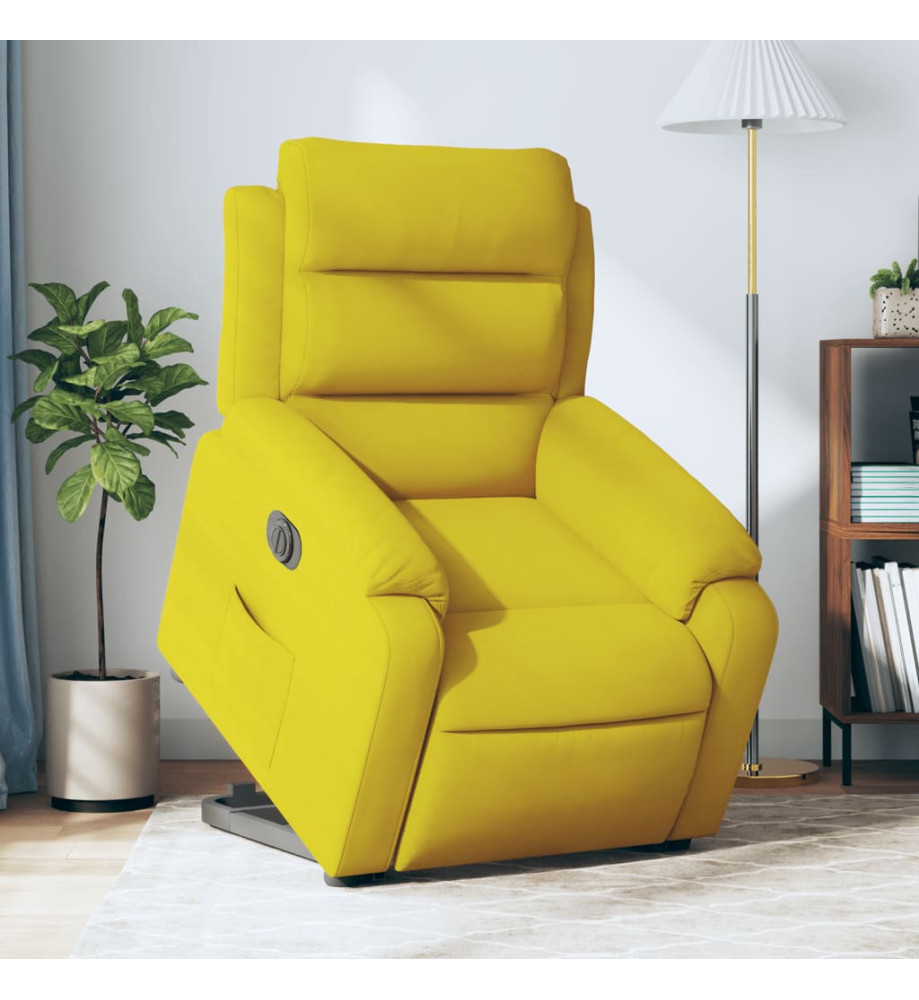 Fauteuil inclinable électrique jaune Velours