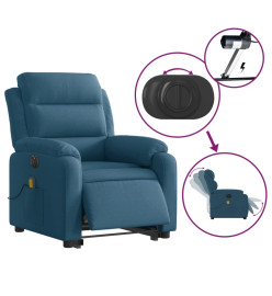 Fauteuil inclinable de massage électrique bleu velours