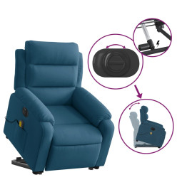 Fauteuil inclinable de massage électrique bleu velours