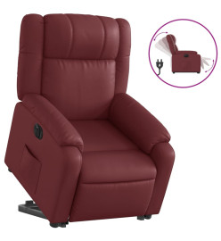 Fauteuil inclinable électrique rouge bordeaux similicuir