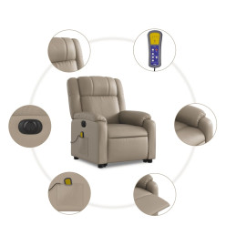 Fauteuil inclinable de massage électrique cappuccino similicuir