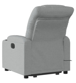 Fauteuil inclinable de massage électrique Gris clair Tissu