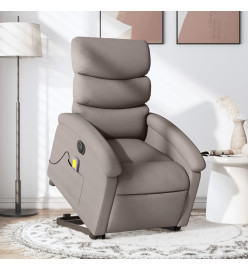 Fauteuil inclinable de massage électrique Taupe Tissu