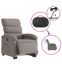 Fauteuil inclinable de massage électrique Taupe Tissu