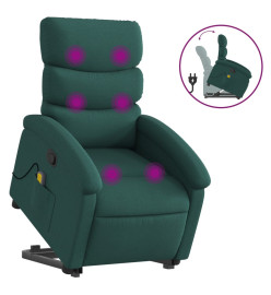 Fauteuil inclinable de massage Vert foncé Tissu