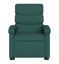 Fauteuil inclinable de massage électrique Vert foncé Tissu