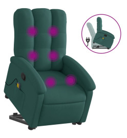 Fauteuil inclinable de massage Vert foncé Tissu