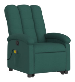 Fauteuil inclinable de massage Vert foncé Tissu