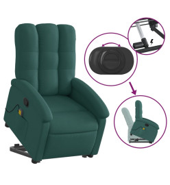 Fauteuil inclinable de massage Vert foncé Tissu