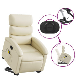 Fauteuil inclinable de massage Crème Similicuir