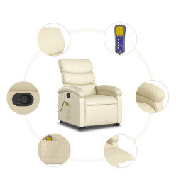 Fauteuil inclinable de massage Crème Similicuir