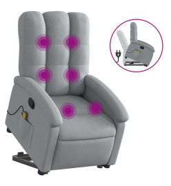 Fauteuil de massage inclinable Gris clair Tissu