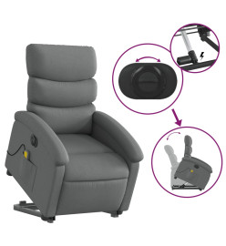 Fauteuil inclinable de massage électrique Gris foncé Tissu