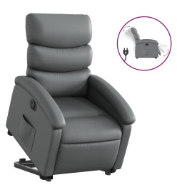 Fauteuil inclinable électrique gris similicuir