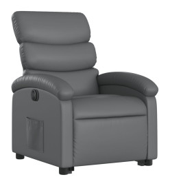 Fauteuil inclinable électrique gris similicuir