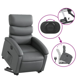 Fauteuil inclinable électrique gris similicuir