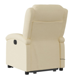 Fauteuil inclinable de massage électrique Crème Tissu