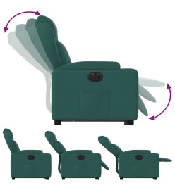 Fauteuil inclinable électrique vert foncé tissu