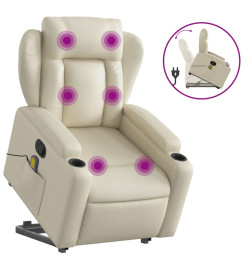 Fauteuil inclinable de massage Crème Similicuir