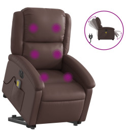 Fauteuil inclinable de massage électrique marron similicuir